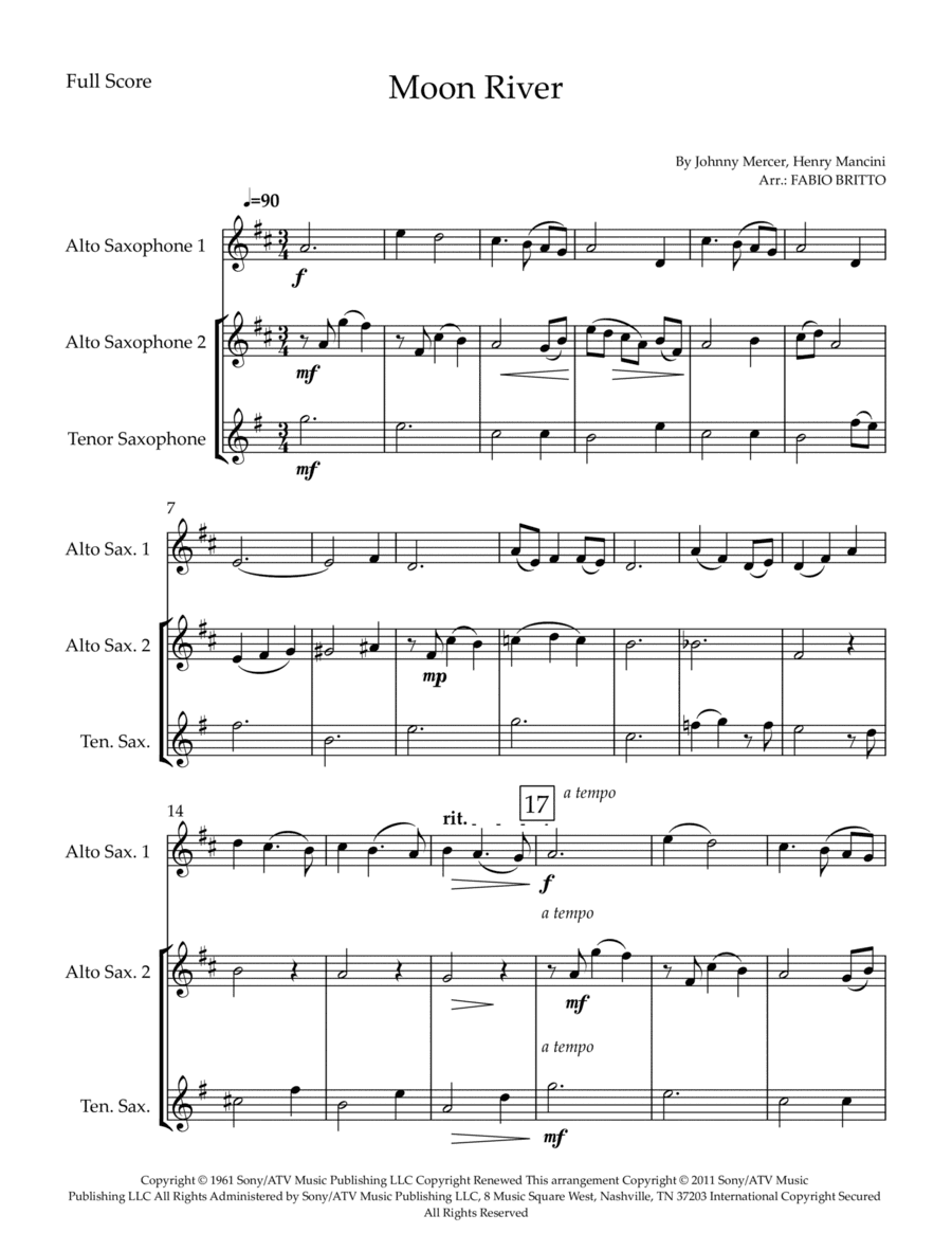 Moon River (arr. Fabio Britto)