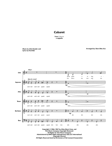 Cabaret (arr. Dom Otto Asis)