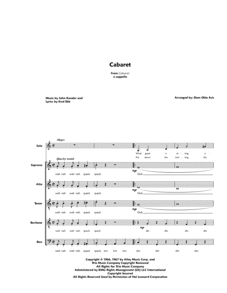 Cabaret (arr. Dom Otto Asis)