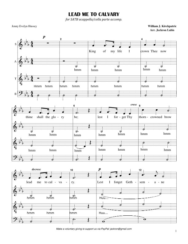 Lead Me To Calvary (arr. Jeckron Lubis)