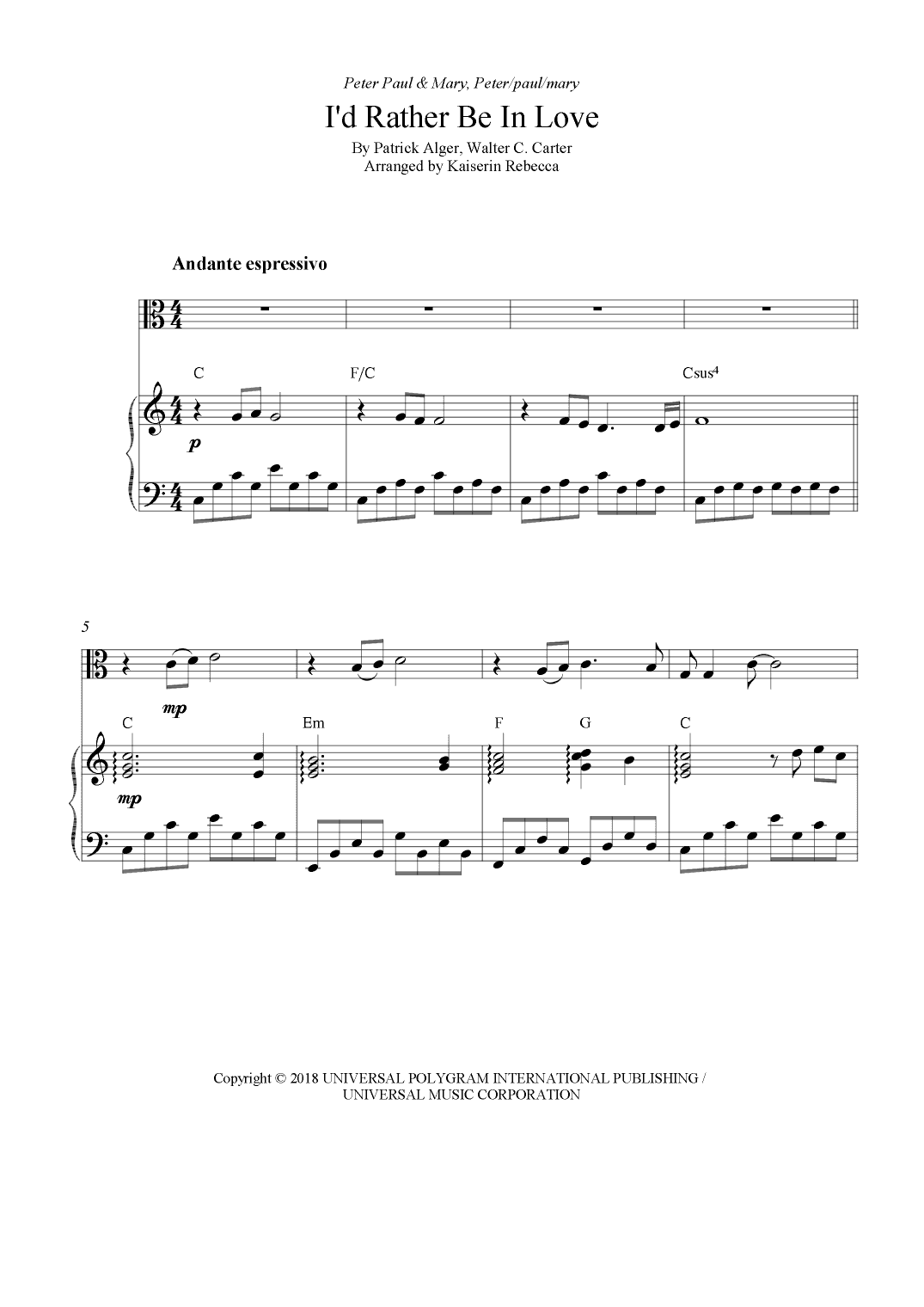 I'd Rather Be In Love (arr. Kaiserin Rebecca)