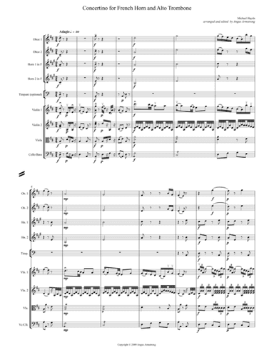 Concertino for Horn in D and Alto Trombone (arr. Angus Armstrong)