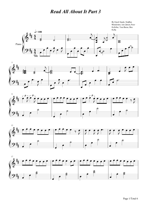 Read All About It, Part Iii (arr. poon)