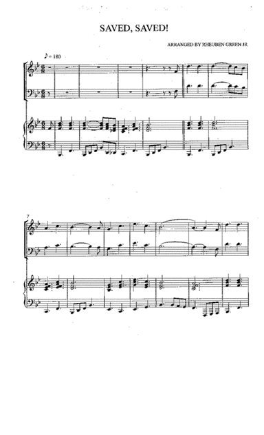 SAVED, SAVED! - trumpet or euphonium solo with accompaniment (arr. RHEUBEN GREEN JR)