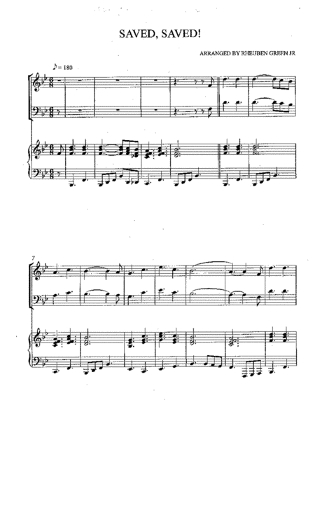 SAVED, SAVED! - trumpet or euphonium solo with accompaniment (arr. RHEUBEN GREEN JR)