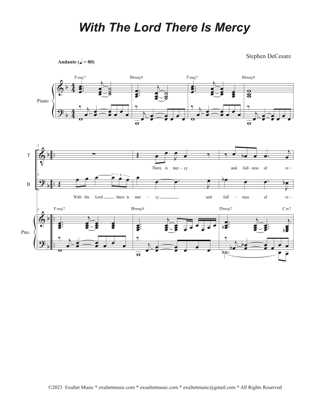 With The Lord There Is Mercy (Duet for Tenor and Bass solo)