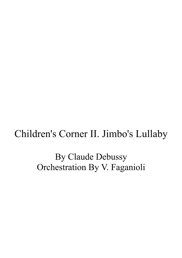 Children's Corner II Jimbo's Lullaby (arr. Valdeci Faganioli)