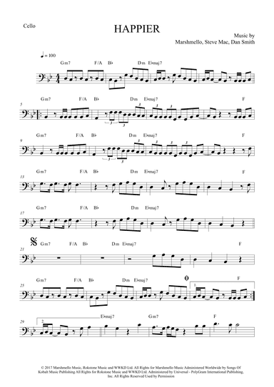 Happier (arr. The Sheet Music Library)