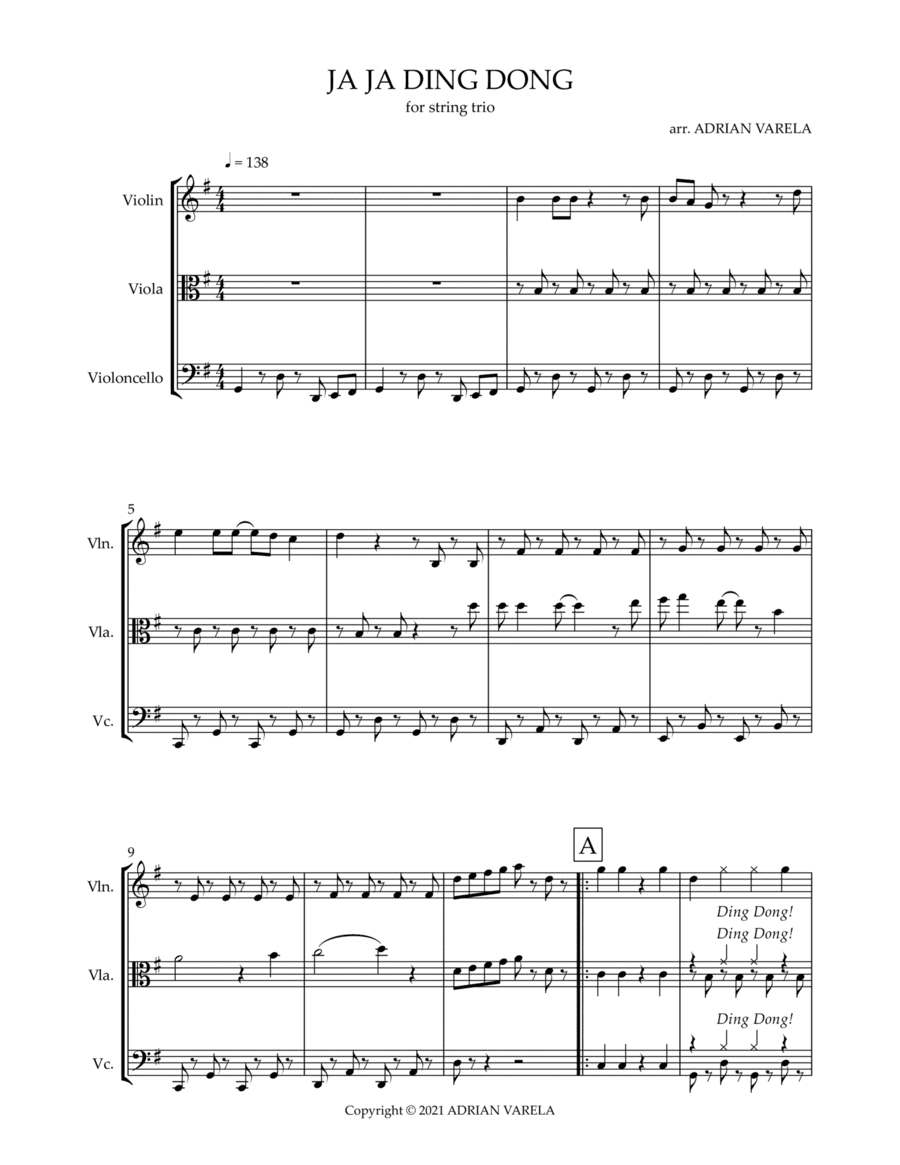 Ja Ja Ding Dong (arr. Adrian Varela)