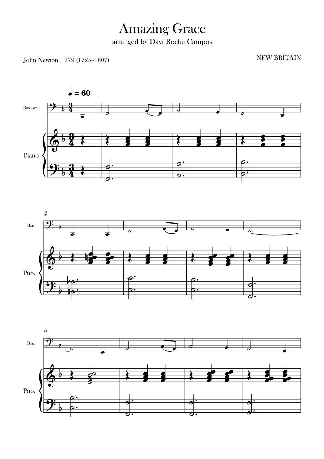 Amazing Grace (arr. Davi Rocha Campos)