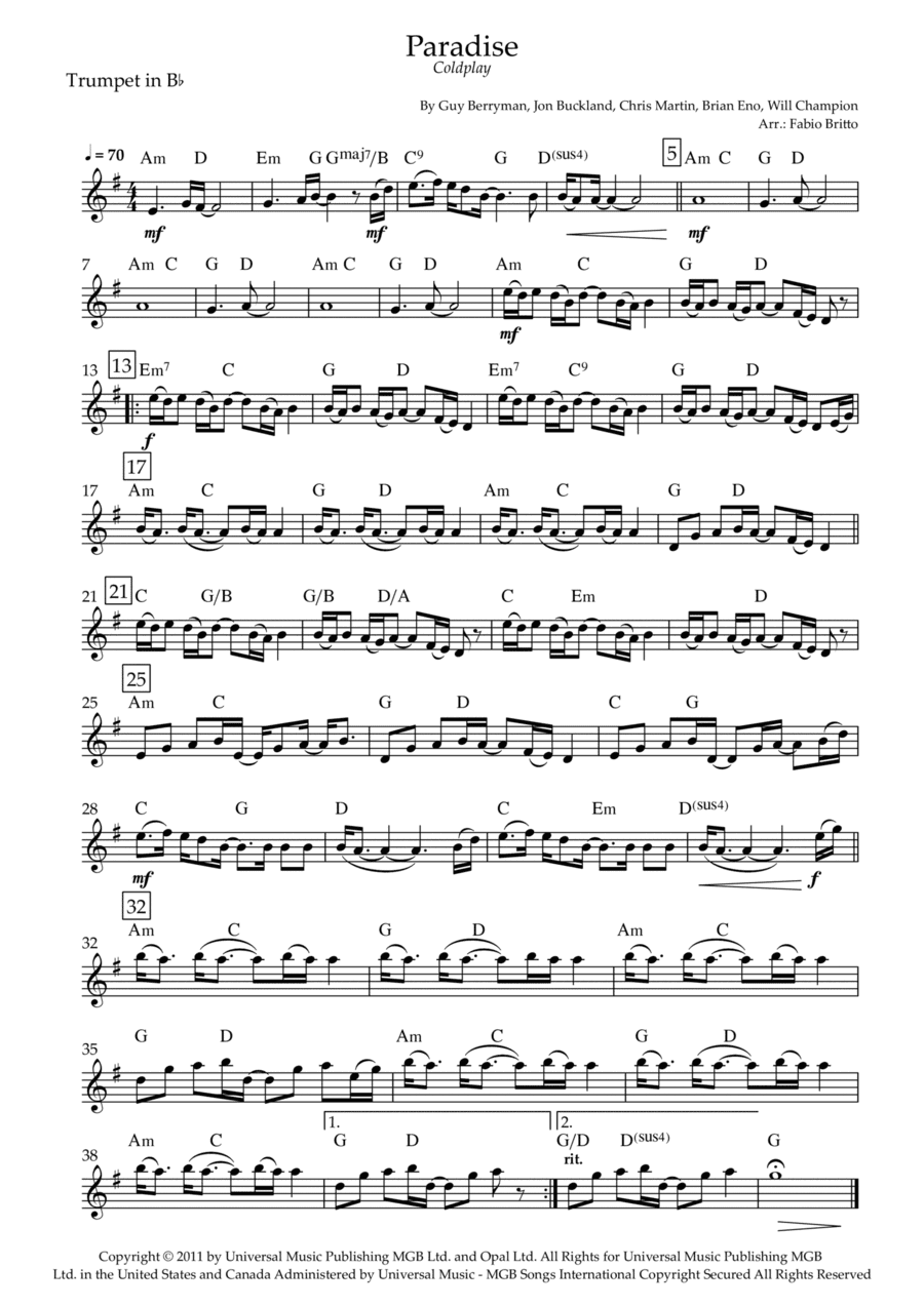 Paradise (arr. Fabio Britto)
