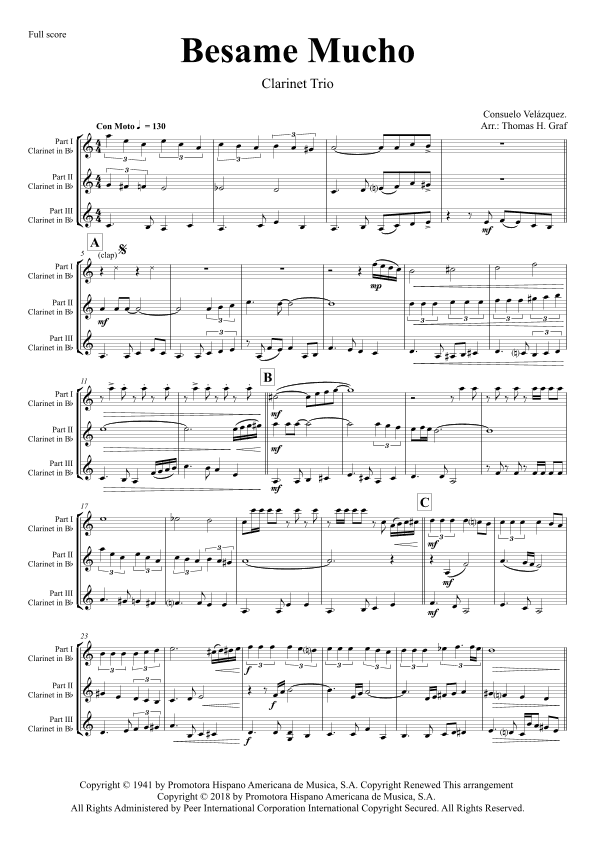 Bésame Mucho (arr. Thomas Graf)