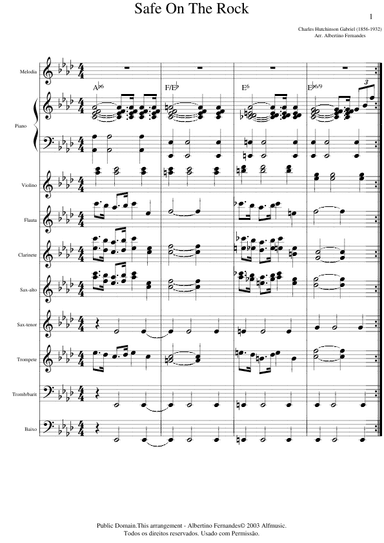 Safe On The Rock - Score Only (arr. Albertino Fernandes)