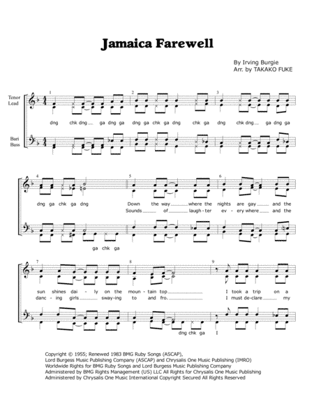 Jamaica Farewell (arr. Takako Fuke)