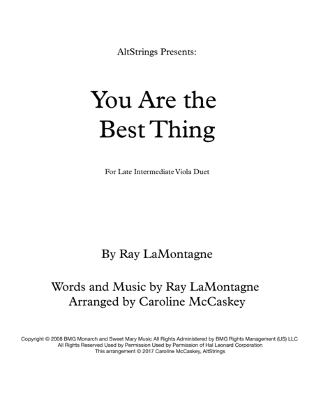 You Are The Best Thing (arr. Caroline McCaskey)