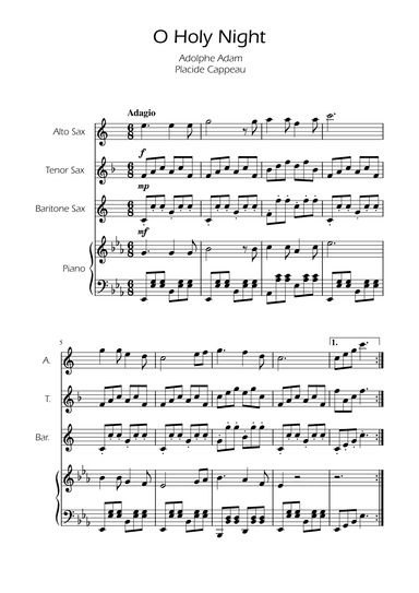 O Holy Night - Sax Trio w/ Piano (arr. Ygor Nunes)