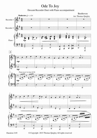 Ode To Joy (arr. Thomas Quigley)