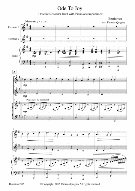 Ode To Joy (arr. Thomas Quigley)