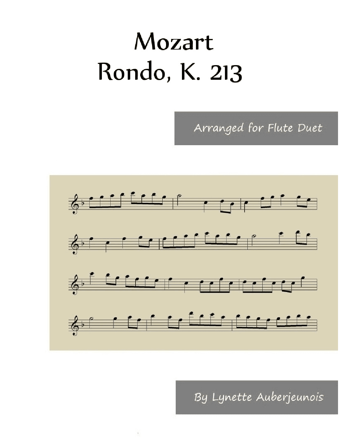 Rondo, K. 213 - Flute Duet (arr. Lynette Auberjeunois)