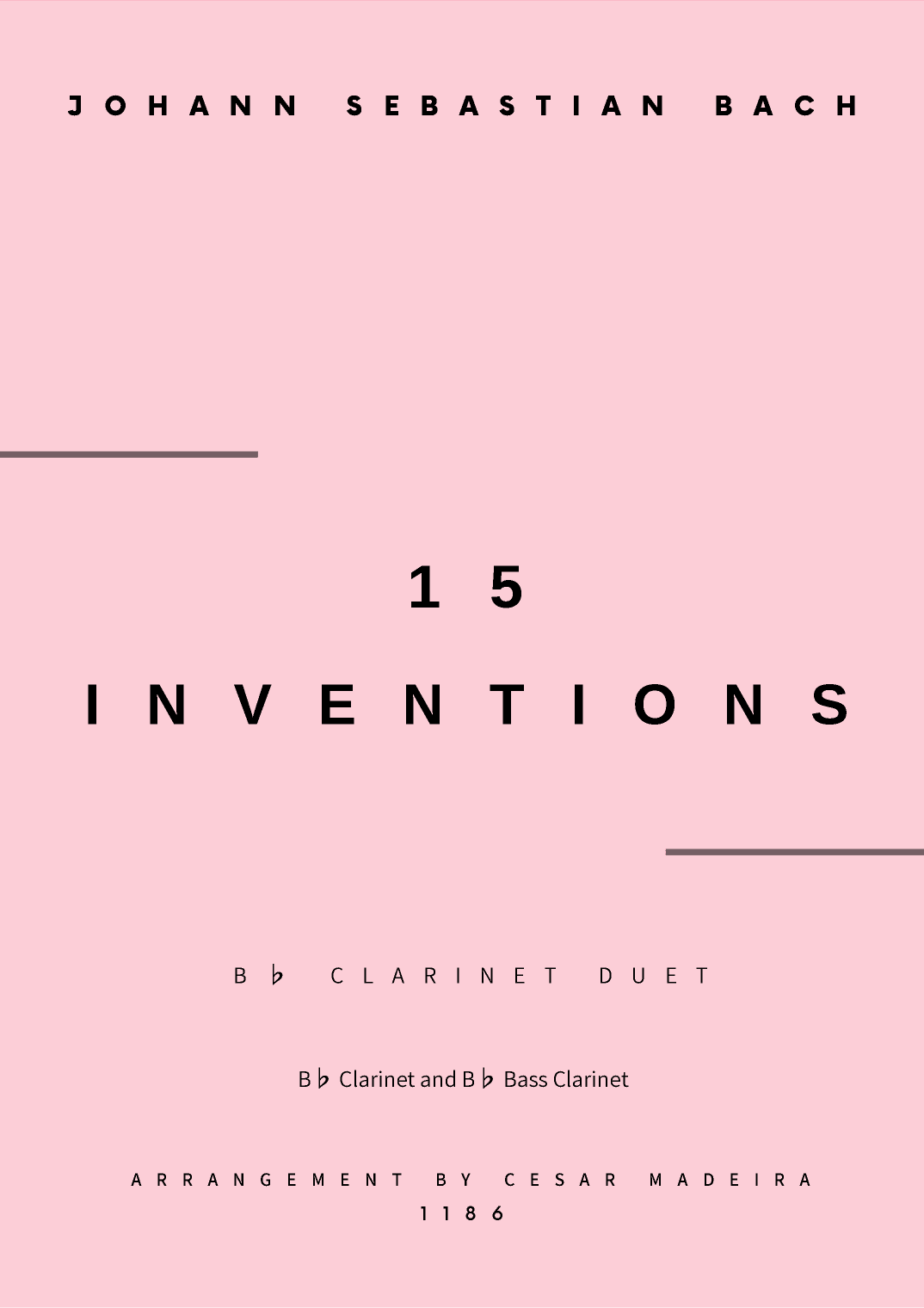 15 Inventions - Clarinet Duet (Full Score and Parts) (arr. César Madeira)