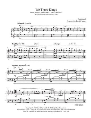We Three Kings (arr. David Nevue)