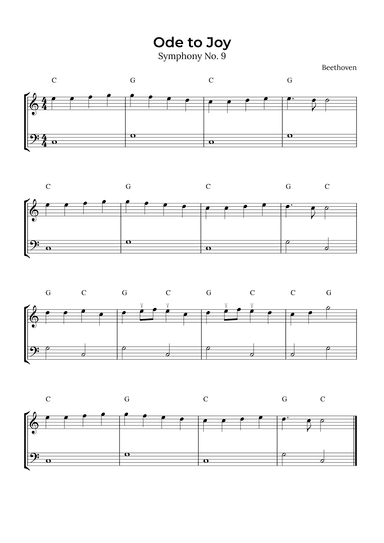 Ode to Joy (Violin and Cello with chord) (arr. Alex Nunes Rodrigues)