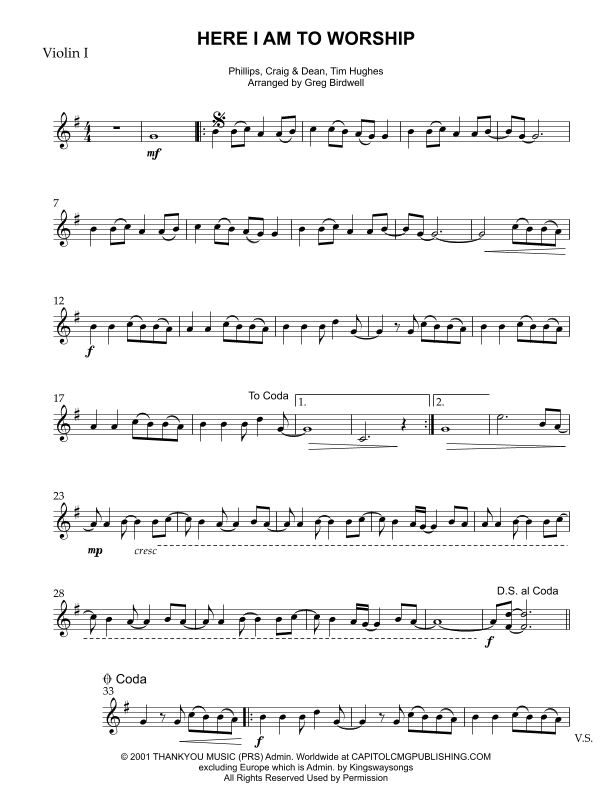 Here I Am To Worship (light Of The World) (arr. Greg Birdwell)