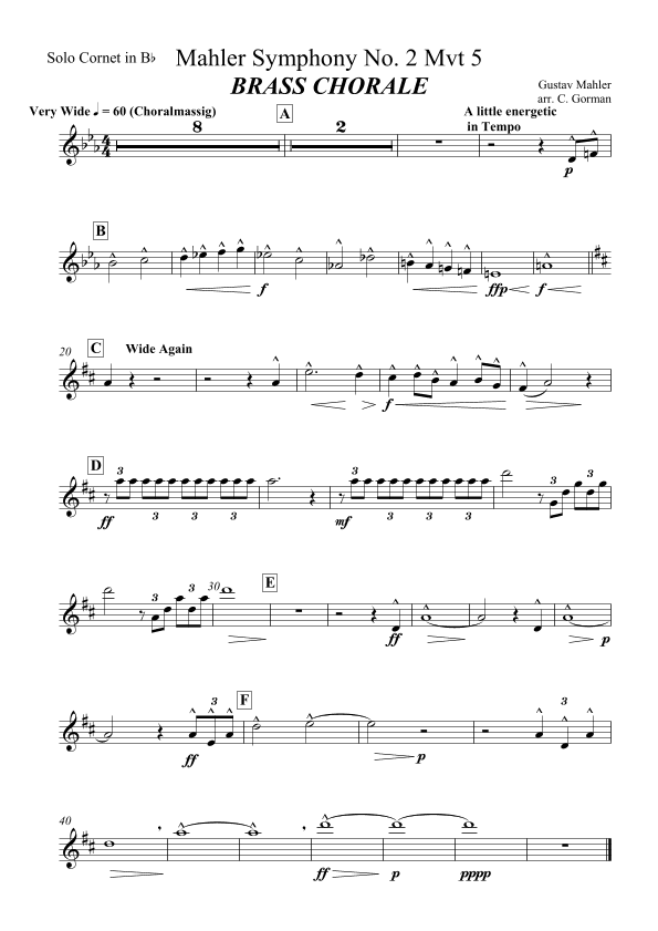 Brass Chorale from Mahler 2nd Symphony (5th Movement) (arr. Chris Gorman)
