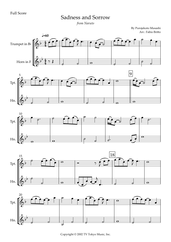 Sadness And Sorrow (arr. Fabio Britto)