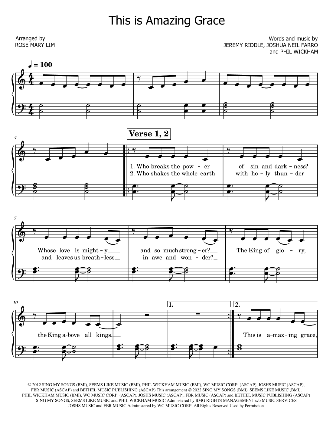 This Is Amazing Grace (arr. Rose Mary Lim)