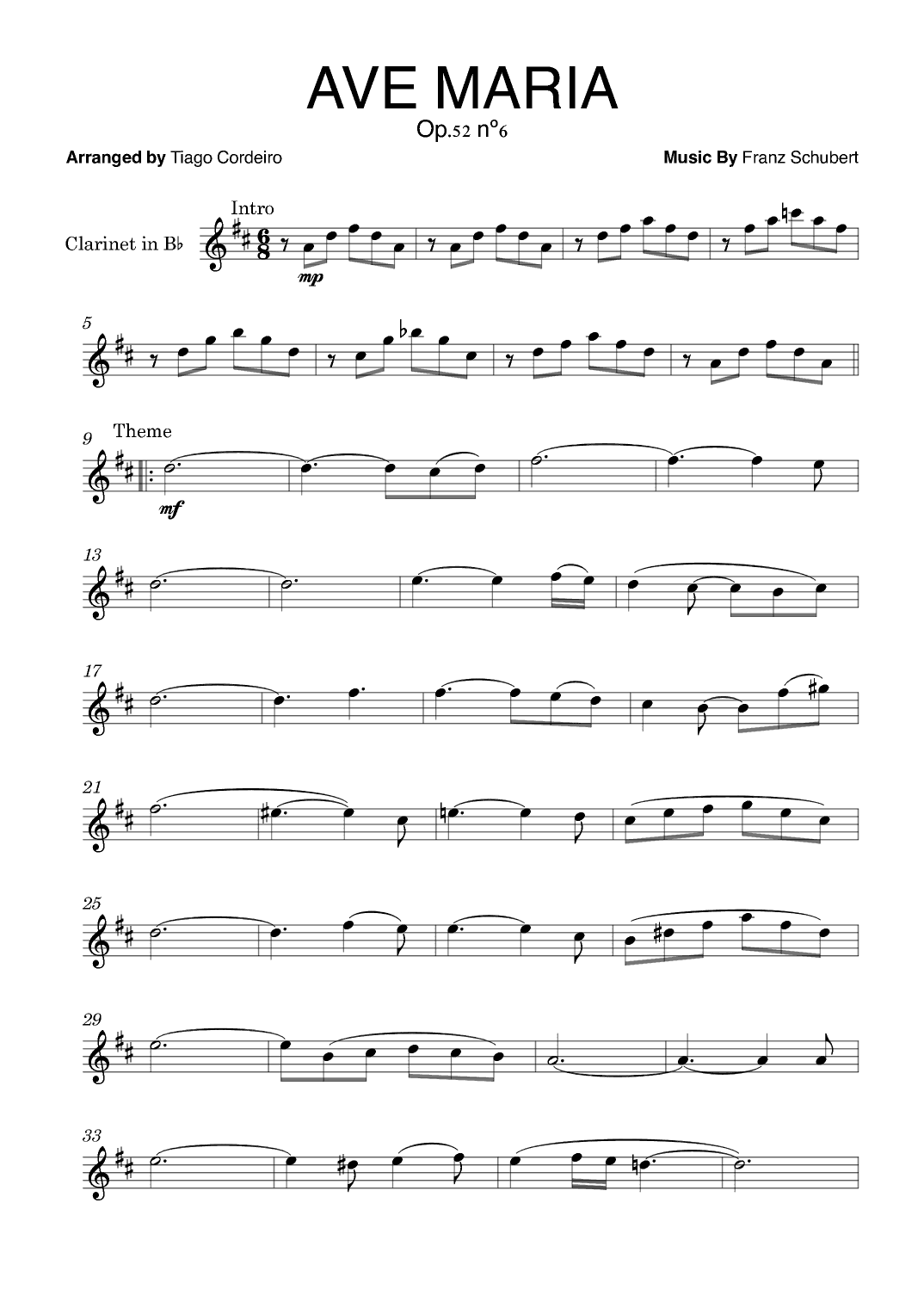 Ave Maria Op.52 nº6 (arr. Tiago Cordeiro)