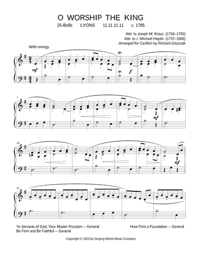 25B. O Worship the King (LYONS) (arr. Richard Giszczak)