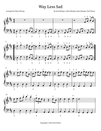 Way Less Sad (arr. Shine Hwang)
