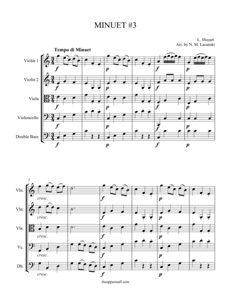 Minuet #3 (arr. Nick Lacanski)