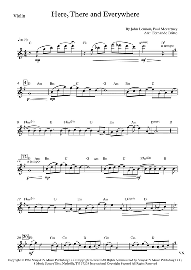 Here, There And Everywhere (arr. Fernando Britto)