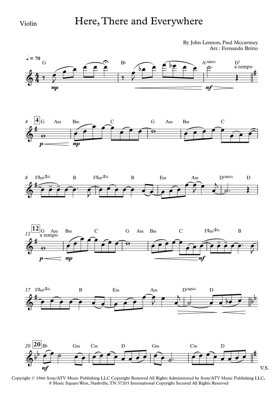 Here, There And Everywhere (arr. Fernando Britto)