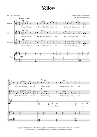 Yellow (arr. Tom Drummond)