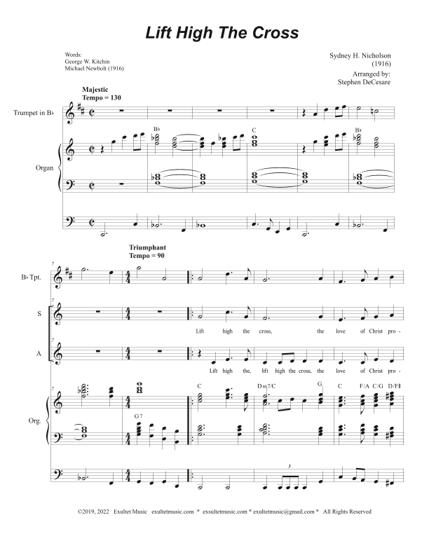 Lift High The Cross (2-part choir - (SA) (arr. Stephen DeCesare)