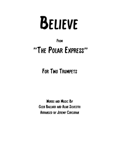 Believe (arr. Jeremy Corcoran)
