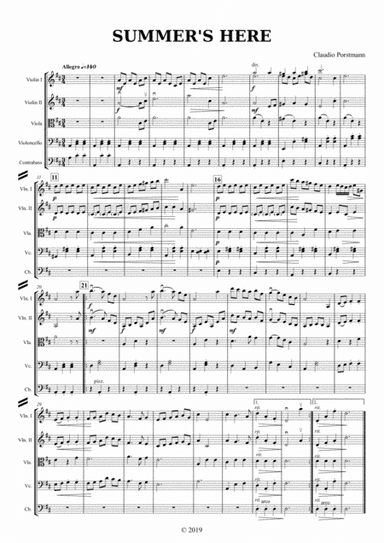Summertime - Waltz for Easy String Orchestra