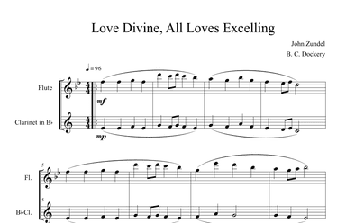 Love Divine, All Loves Excelling (Flute and Clarinet Duet) (arr. B. C. Dockery)