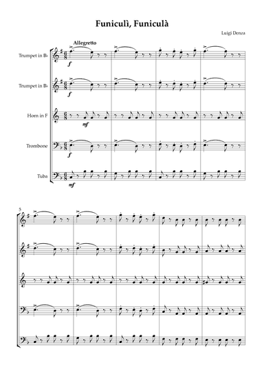 Funiculì, Funiculà - Brass Quintet (arr. Karen Gueiros)