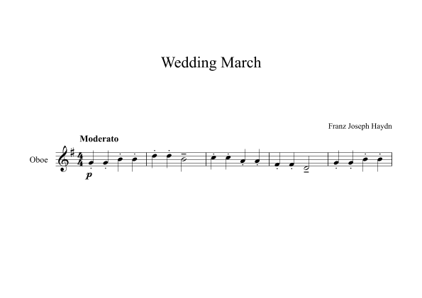 Andante (Surprise Symphony) - Franz Joseph Haydn (Oboe) (arr. Digital Book Music)