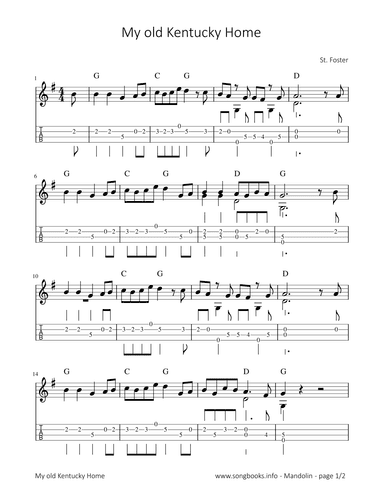 My old kentucky home (arr. songbooks.info)