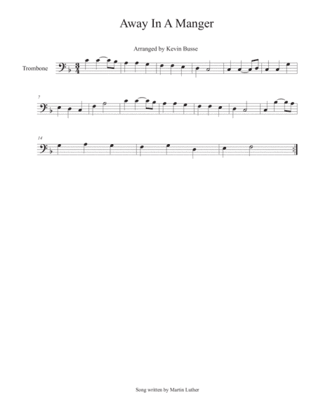 Away In A Manger - Trombone (arr. Kevin Busse)