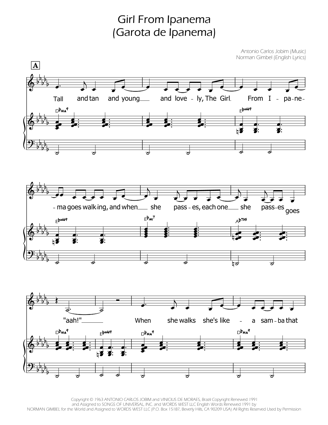 The Girl From Ipanema (garôta De Ipanema) (arr. y)