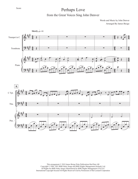 Perhaps Love (arr. Jim Bicigo)