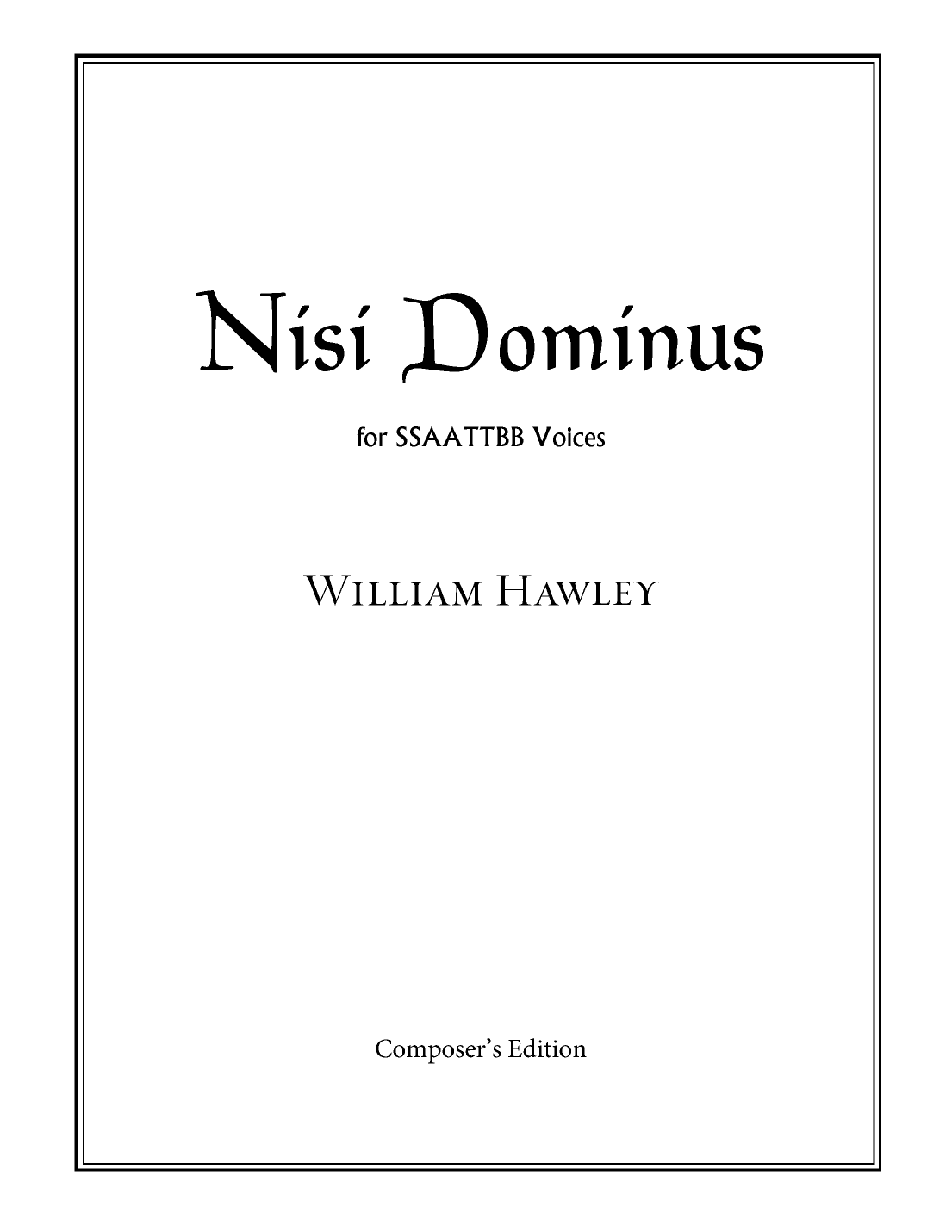 Nisi Dominus