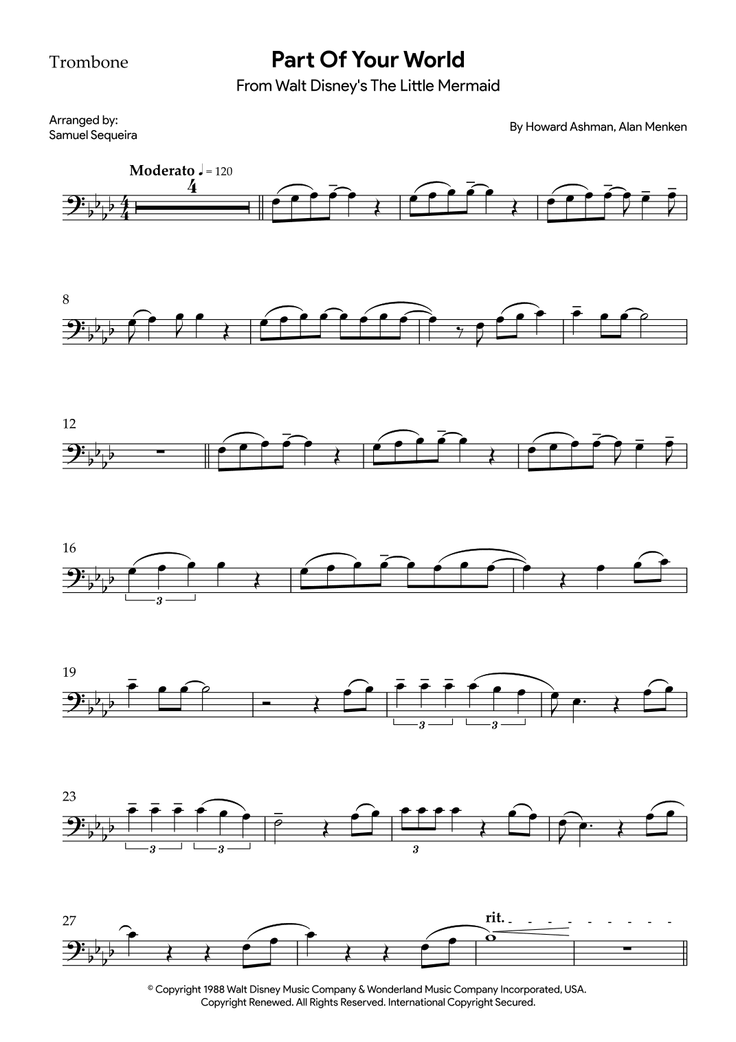 Part Of Your World (reprise) (arr. Samuel Sequeira)