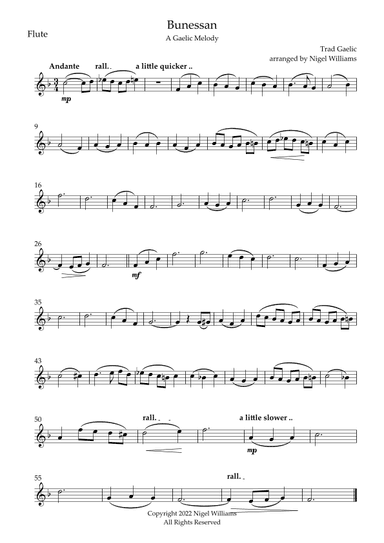 Bunessan, A Gaelic Melody, for Flute and Clarinet Duet (arr. Nigel Williams)